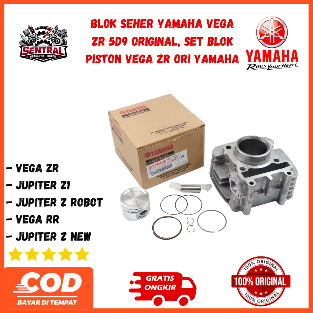 Blok Seher Yamaha Vega ZR 5D9 Original, Set Blok Piston Vega ZR Ori Yamaha.