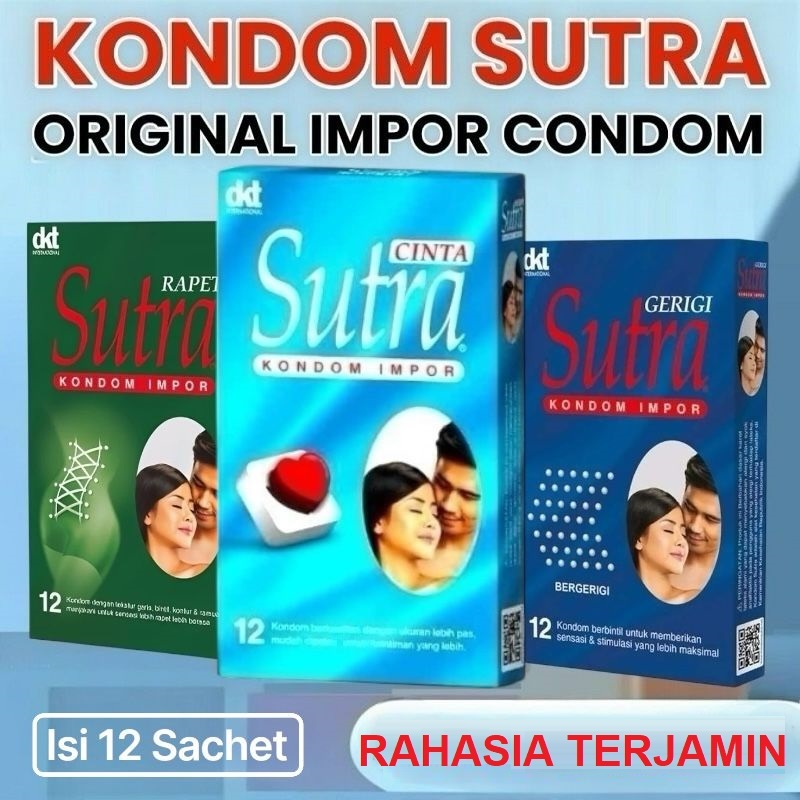 RAHASIA 100% AMAN Kondom SUTRA Impor Gerigi Polos UltraTipis Condom (1Box Isi 12 Pcs) Super Tipis