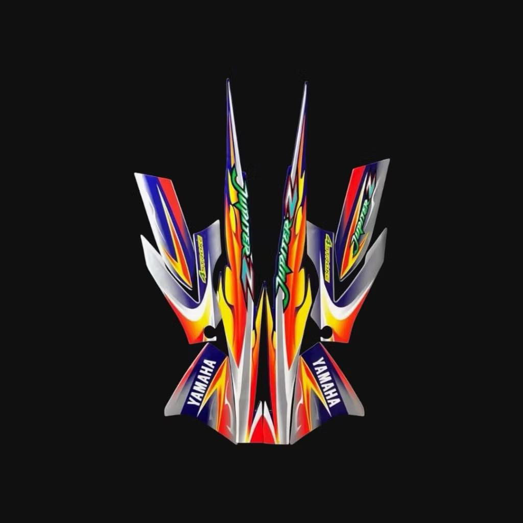 STIKER STRIPING MOTOR YAMAHA JUPITER Z 2005 LENGKAP WARNA KUNING BIRU STANDAR