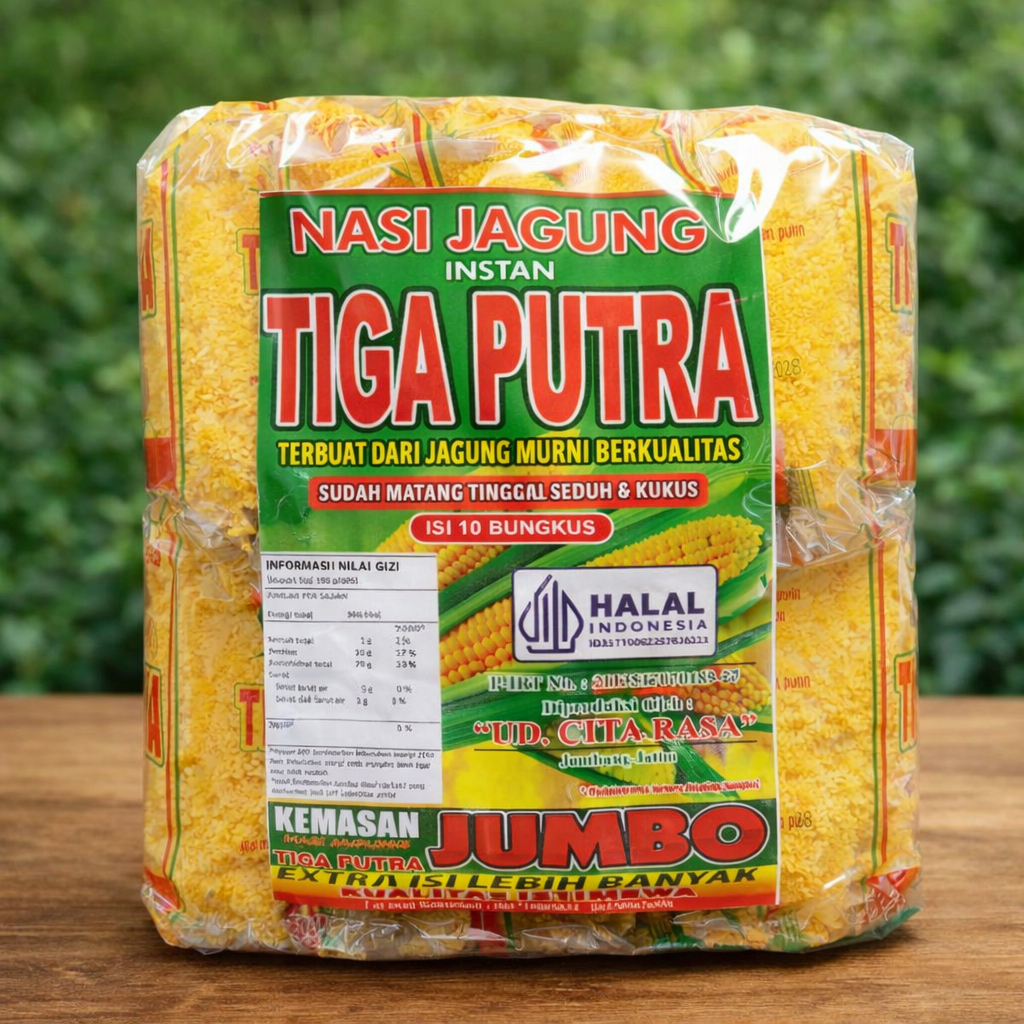 nasi jagung instan tinggal seduh Tiga Putra beras jagung halus nasi jagung instan jowo 1,5Kg isi 10 