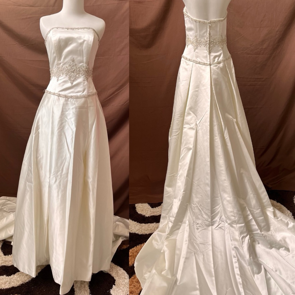 Gaun elegan putih David’s Bridal | wedding, prom, birthday dress