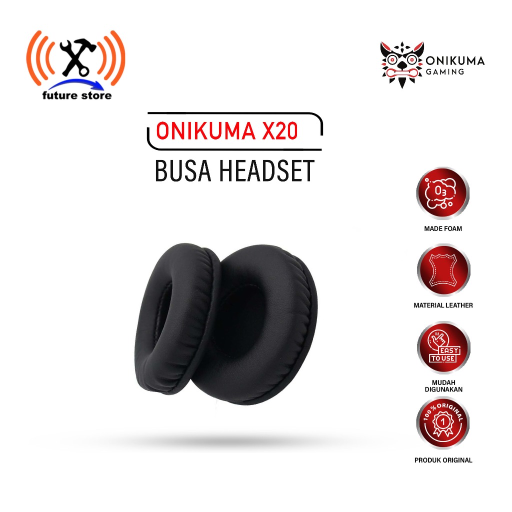 ONIKUMA X20 BLACK BUSA HEADSET GAMING -EARCUP EARPAD EAR CUSHION - BUSA HEADSET - BUSA HEADSET GAMIN