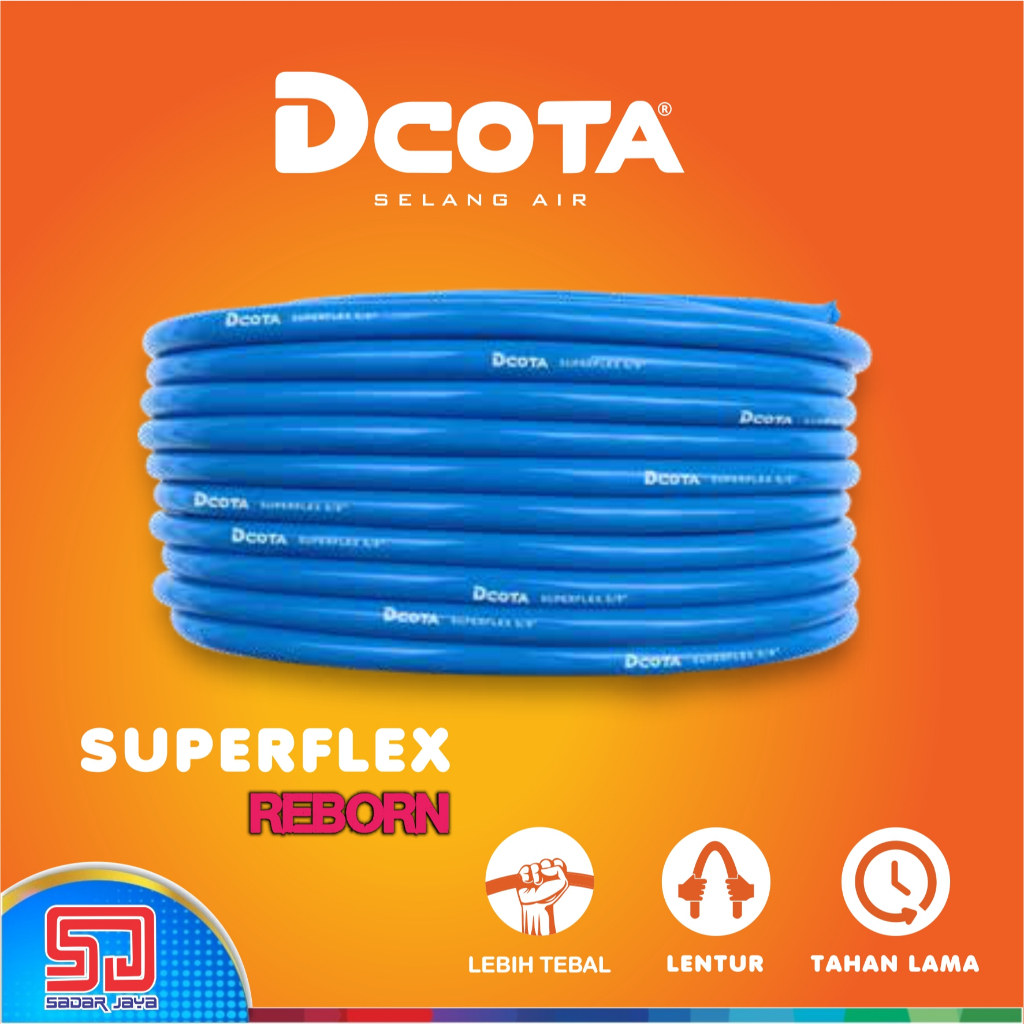 Selang Air 1/2" DCOTA Superflex Reborn Biru Tebal Slang Taman Flexible Lentur Setengah inch