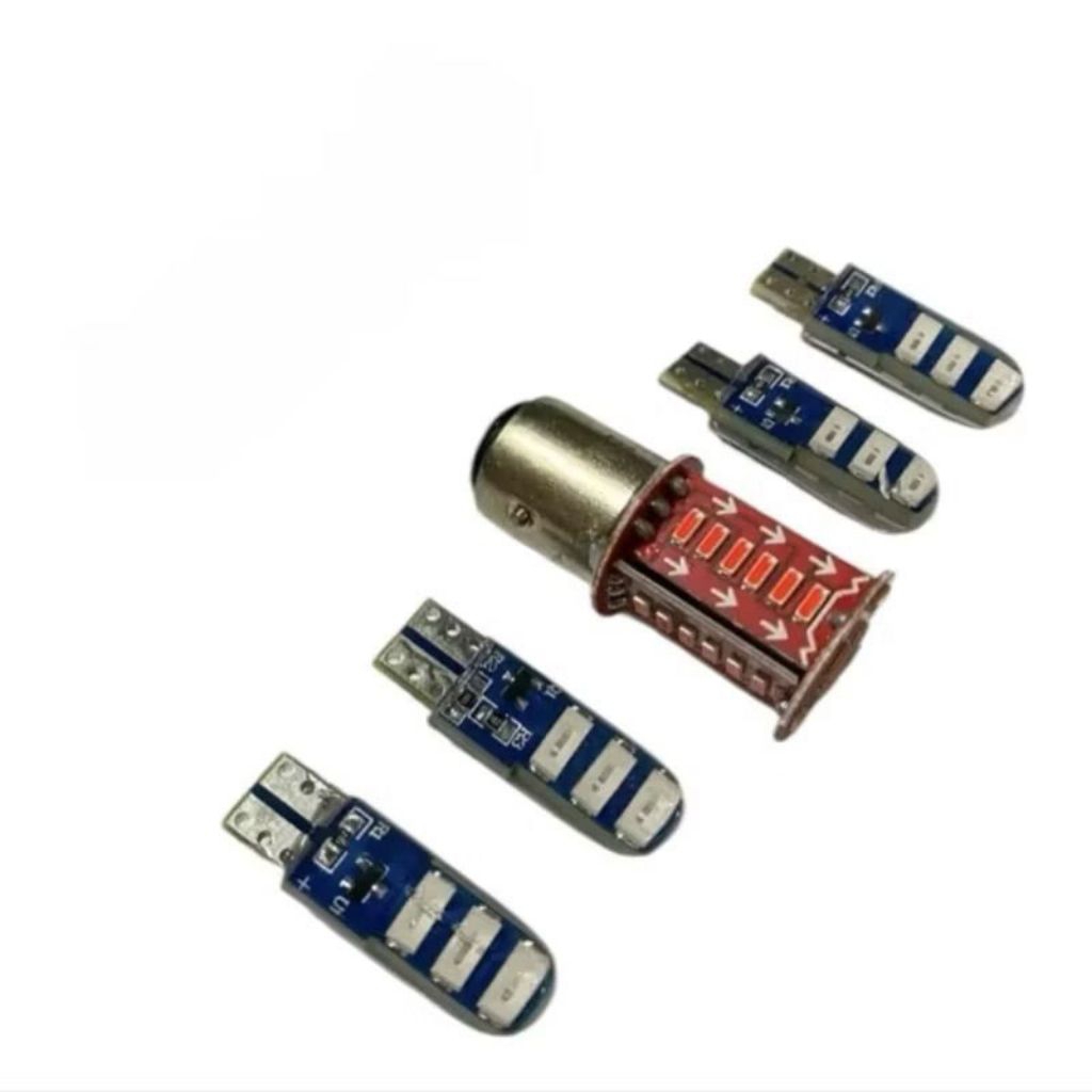 COD-PROMO PAKET - LAMPU MOTOR 4PCS LAMPU SEIN T10 JELLY FLASH KEDIP 6LED + STOP REM BELAKANG 30LED R