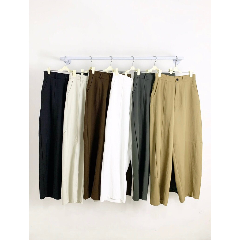 Barrel Cotton Pants- celana barrel
