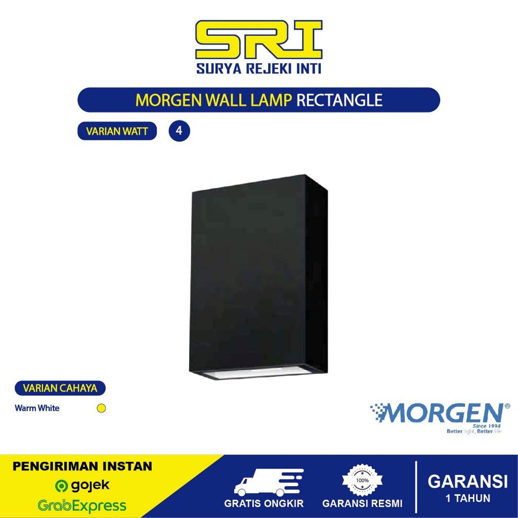 Morgen Wall Lamp Rectangle 4w Bodi Hitam - Lampu Dinding