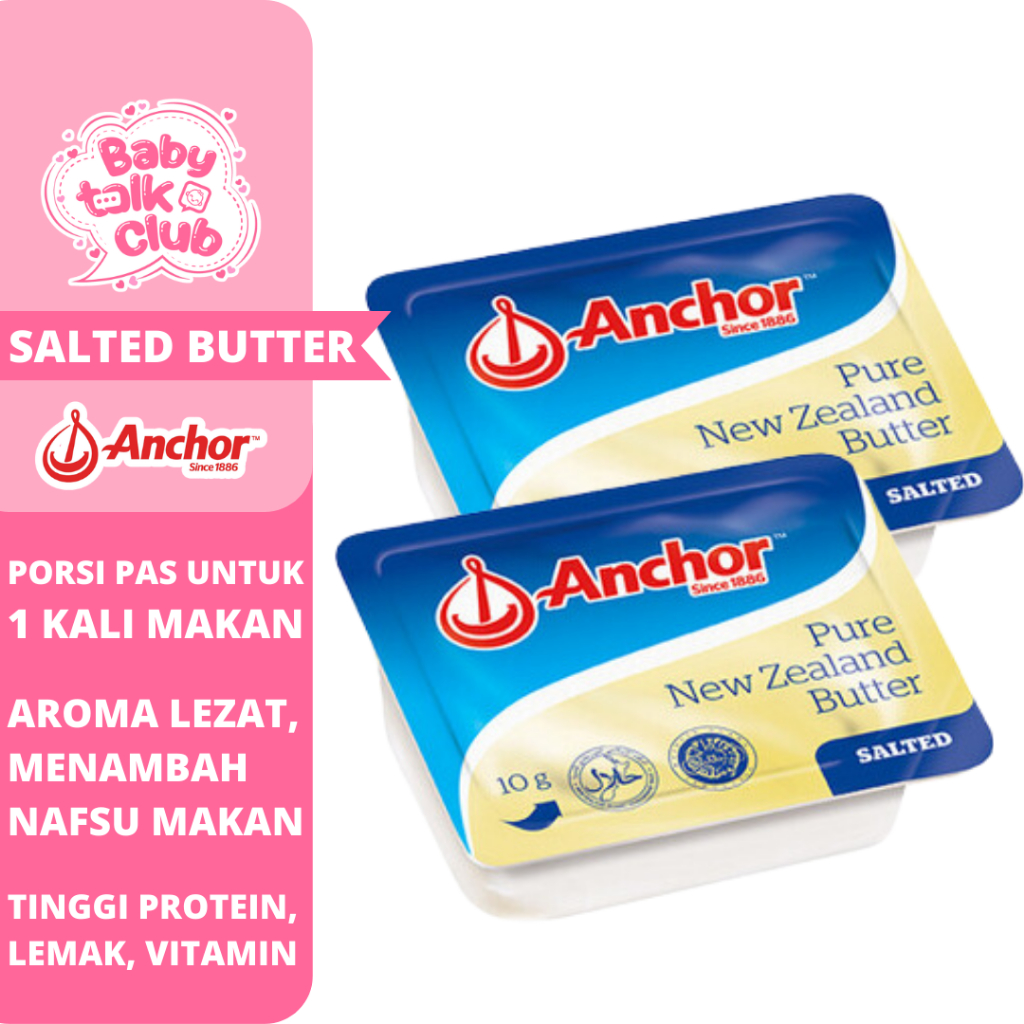 Anchor Salted Butter Mentega Asli New Zealand Minidish Kemasan 10 x 7g