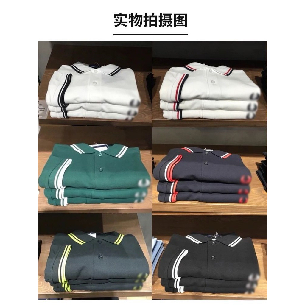 Atasan lengan pendek pria FRED kelas atas kemeja PERRY polo bergaris warna-warni kemeja bisnis canti