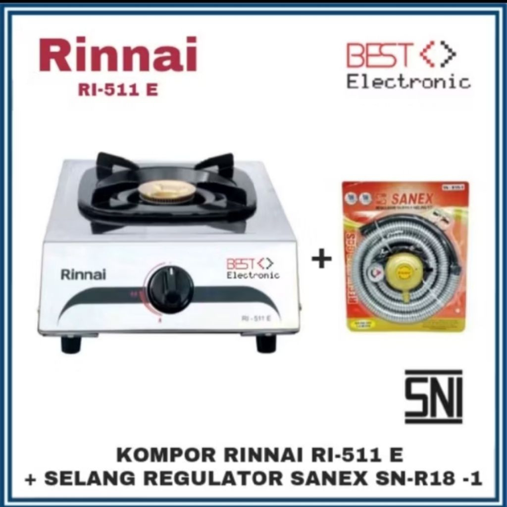 Kompor Gas Rinnai RI 511E Kompor Stainless Rinnai 1 Tungku Kompor Rinai 511E Kompor Stainless RI 511