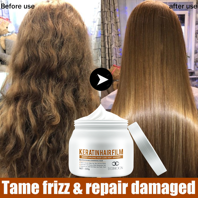 Masker rambut rusak Masker rambut keratin Masker rambut 500g Perawatan Pelembab Mendalam Memperbaiki