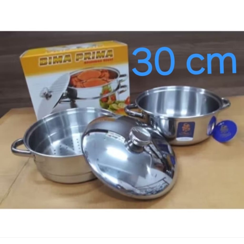 Bima panci pot & steamer 30cm B2007030SS kukusan stainless