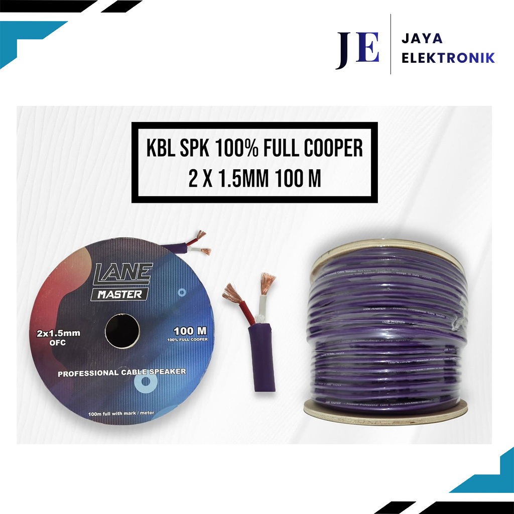 Kabel Speaker 2x1,5 LANE MASTER GOLD SERIES Tembaga Murni Kabel Speker 2x1,5 LANE MASTER
