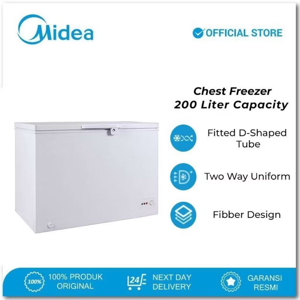 FREEZER BOX CHEZT FREEZER MIDEA HS 258CKM Kapasitas 200 Liter