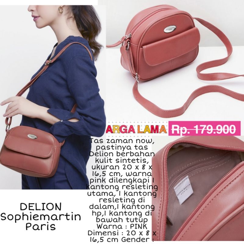 Tas Selempang Sophie Martin Paris Terbaru 2025 Kekinian Promo Wanita Delion Pink Eksclusive Original