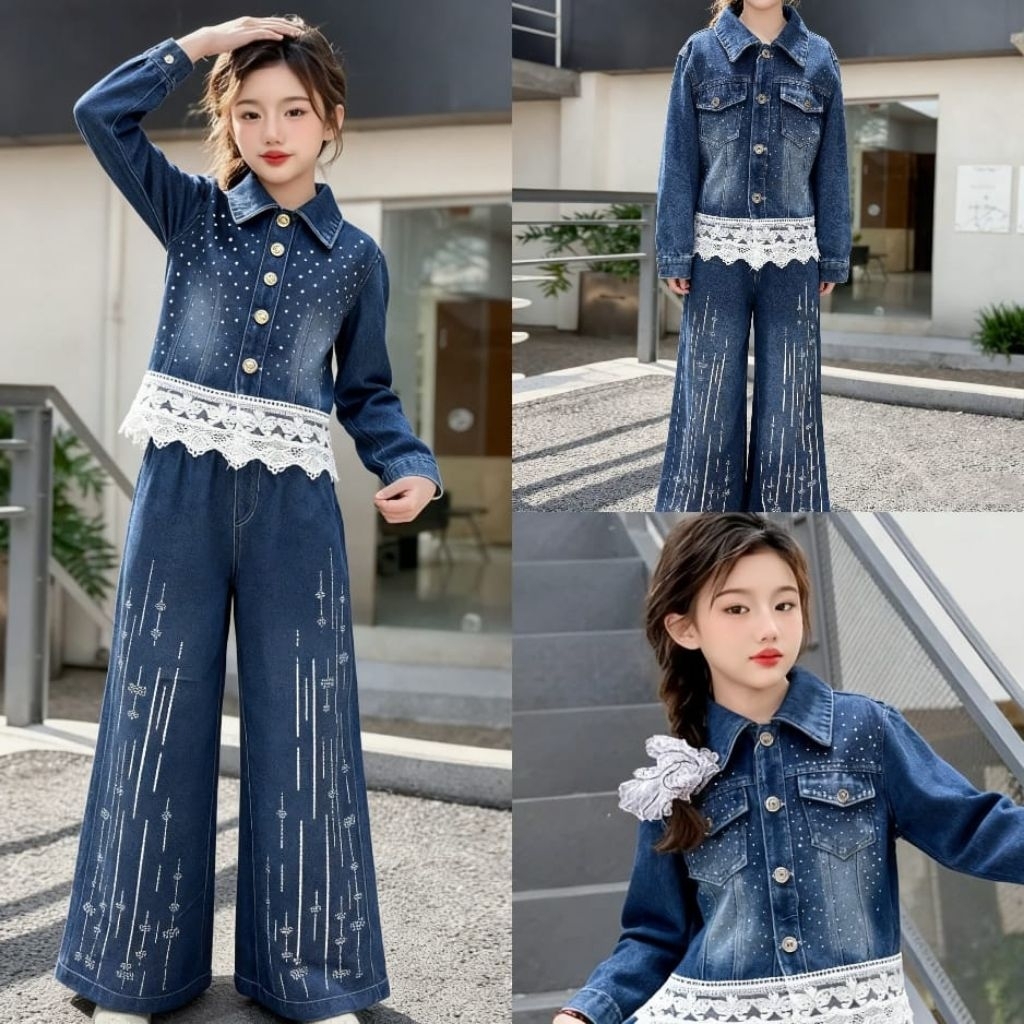 Setelan jeans cewek anak tanggung quality import
