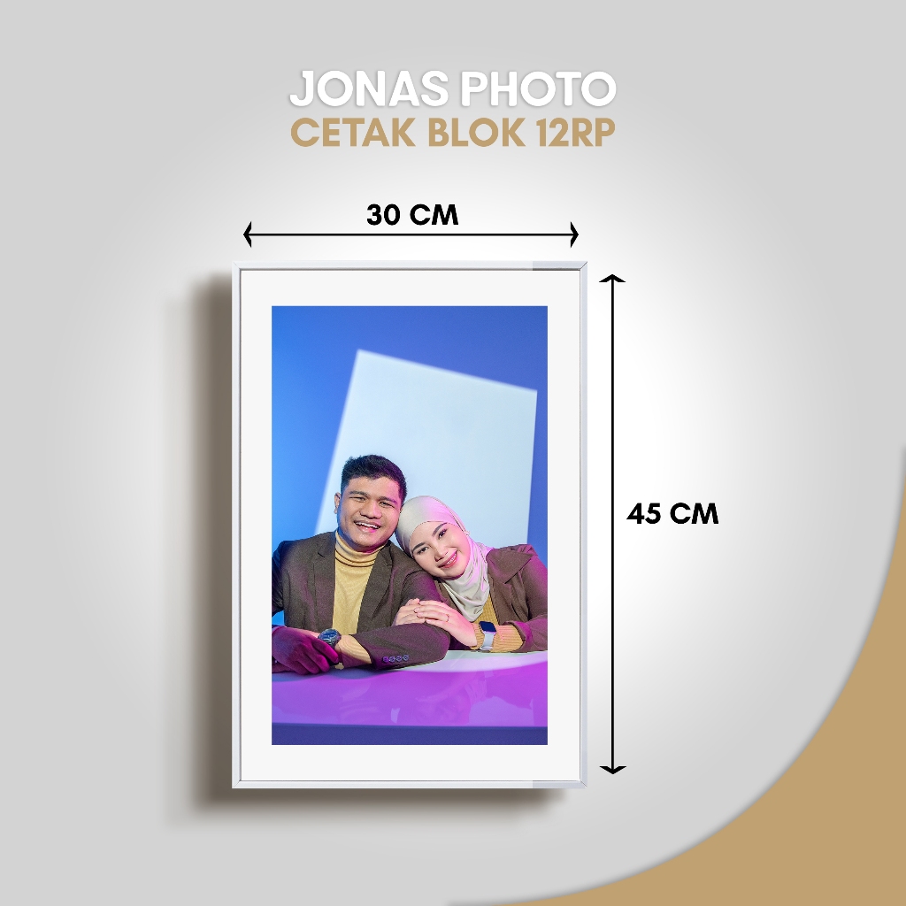 Paket Cetak Foto/Photo + Bingkai/Frame Blok 12RP Premium hasil berkualitas - JONAS