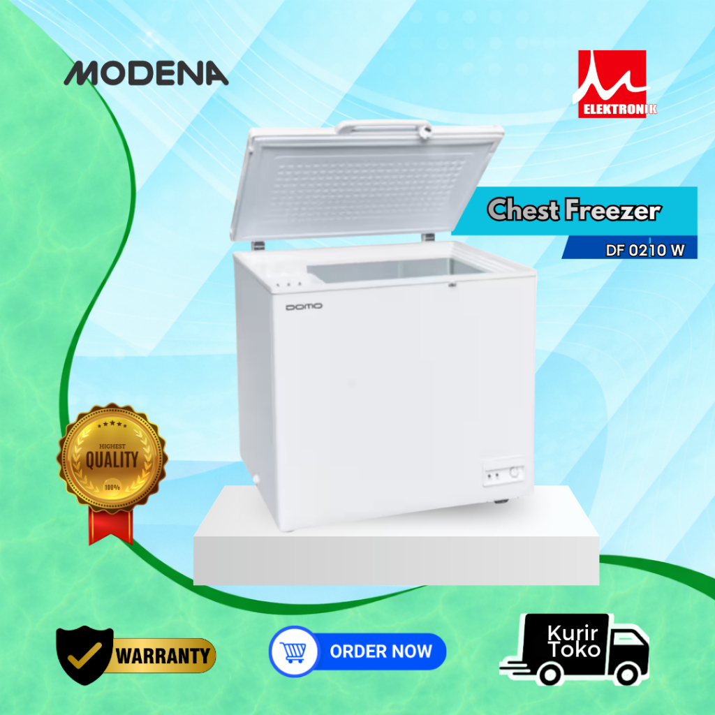 DOMO BY MODENA DF-0210 W 200 liter Chest Freezer - lemari Pendingin
