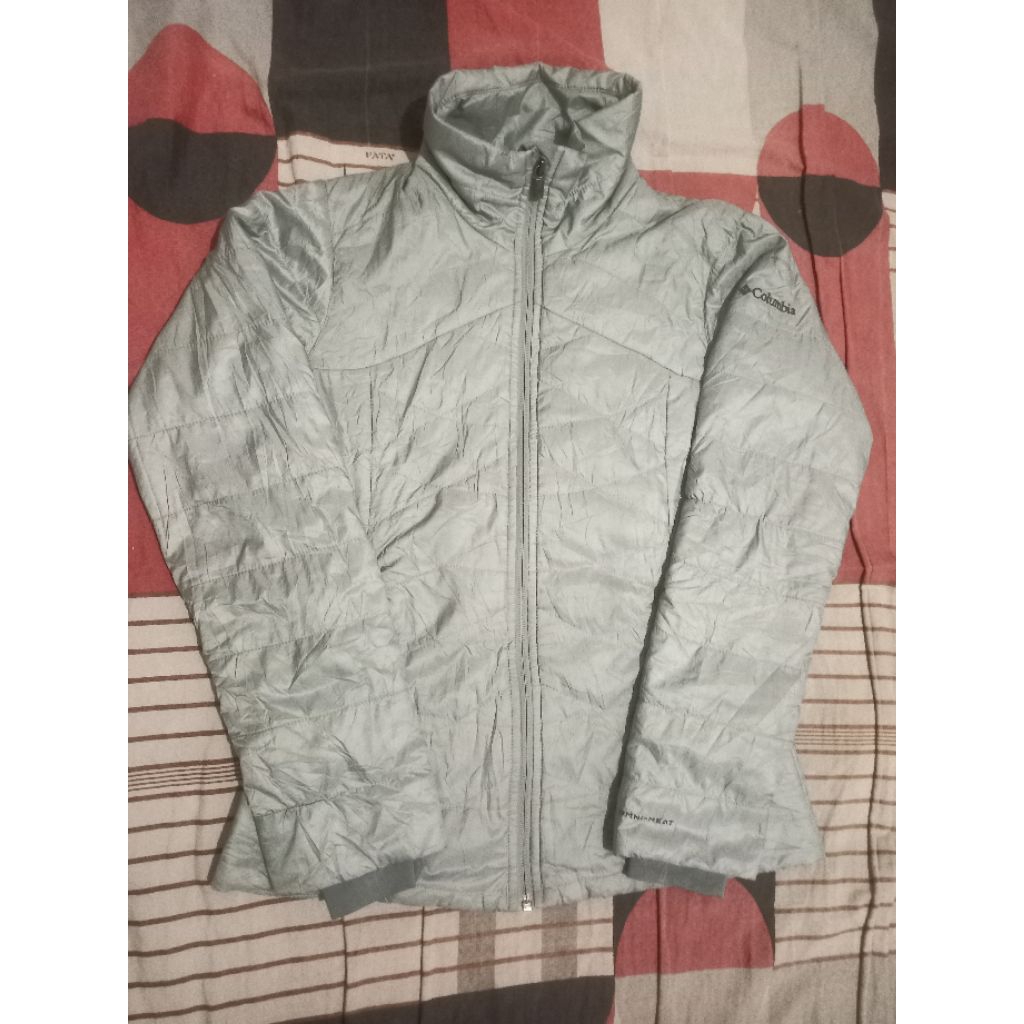 jacket winbraker Columbia, bahan termal omni heat, size S untuk cewek