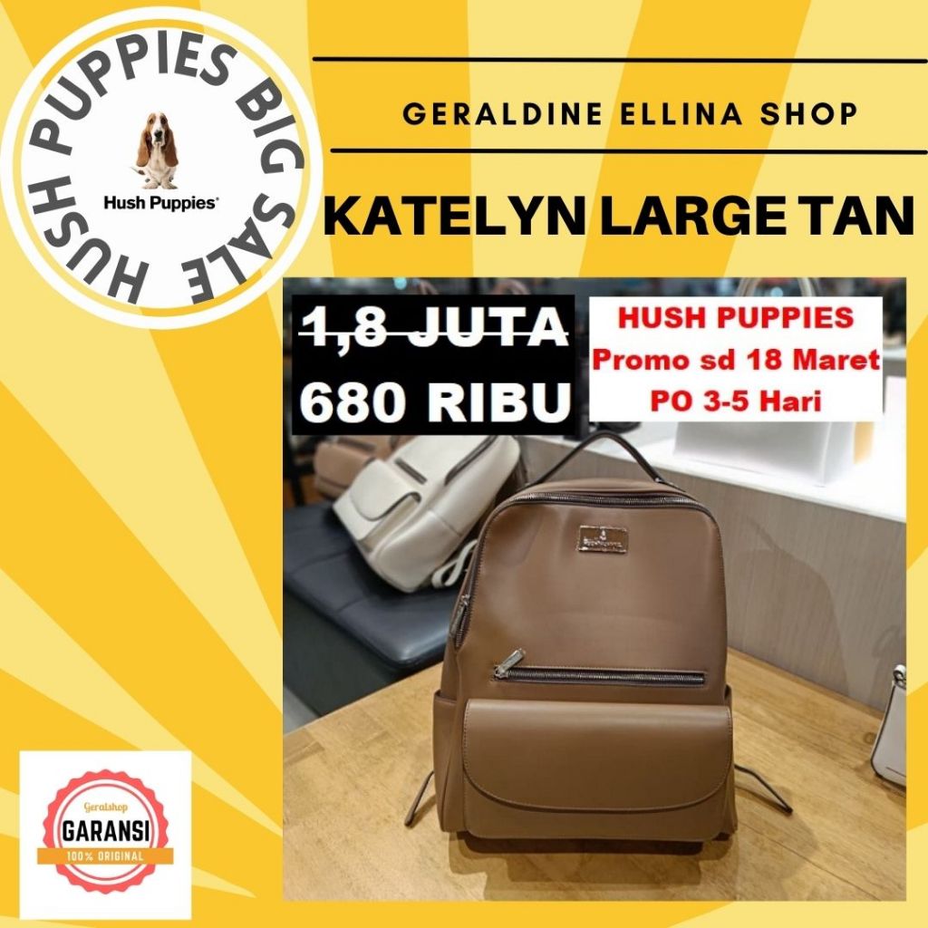 Tas ransel backpack Hush puppies original sale seri KATELYN