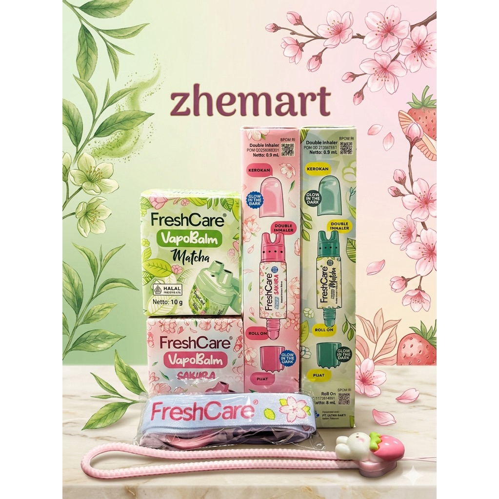 FRESHCARE Sakura & Matcha series set isi 4 ( free lanyard & gantungan)