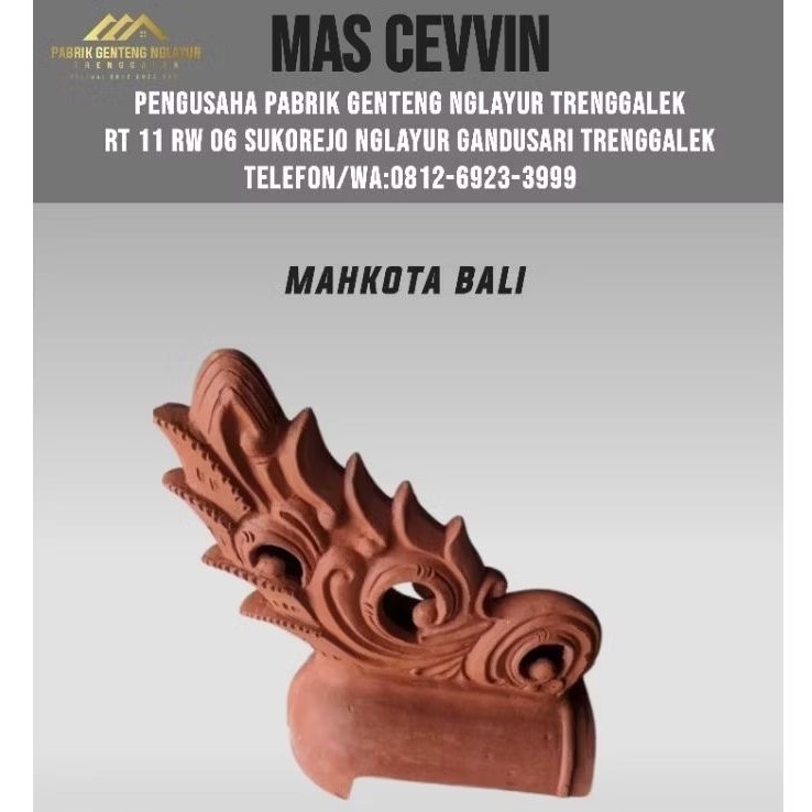 wuwung hias ujung mahkota bali