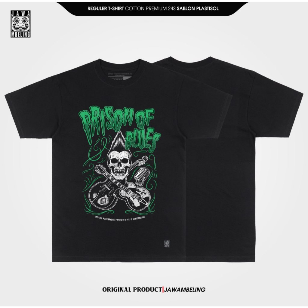 Kaos JAWAMBELING X PRISON OF BLUES VOL. 1 Hitam Pendek