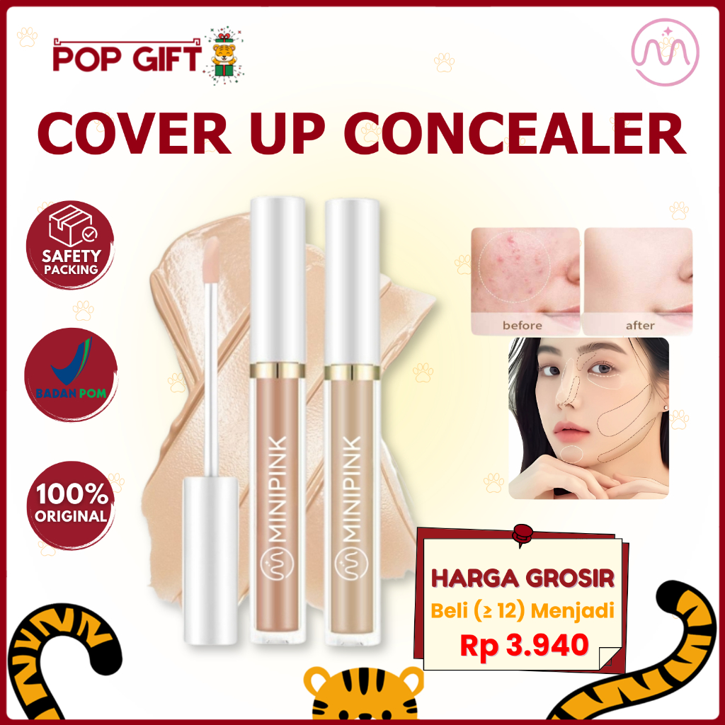 PG BPOM MINIPINK Concealer Liquid Contouring Full Cover Waterproof Long Lasting Makeup Ringan MP039
