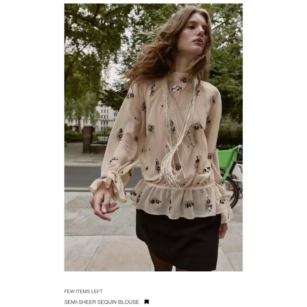 Zara sequin blouse NWT
