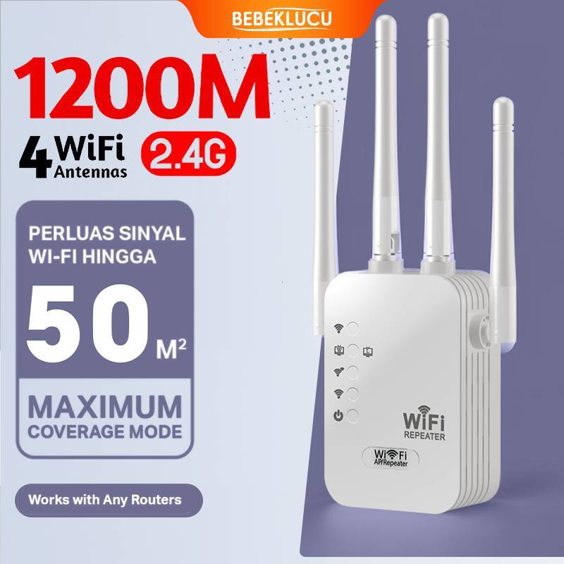 Repeater WiFi 300Mbps Dual Band 2.4G Penguat Sinyal Internet Tinggi   Jaringan Wireless Long Ran |  