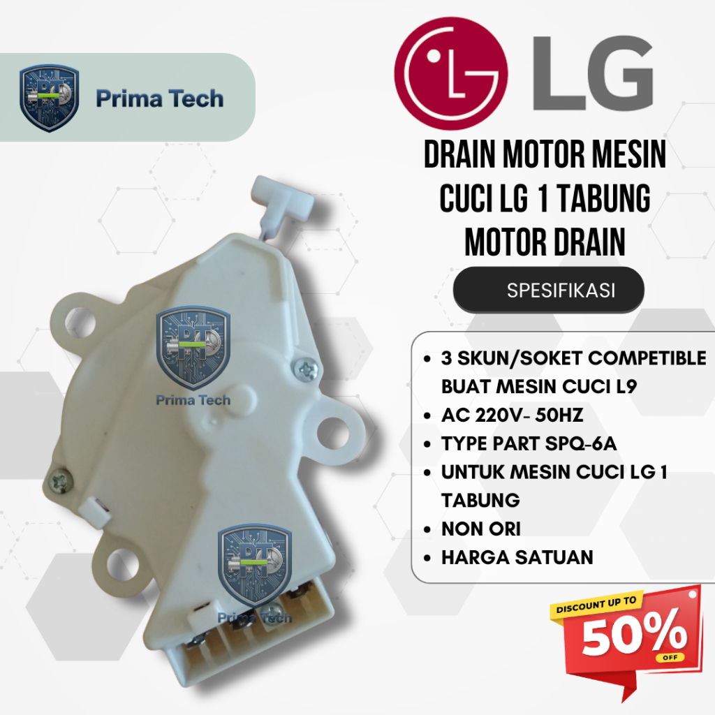 DRAIN MOTOR MESIN CUCI LG 1 TABUNG MOTOR DRAIN  RESPON SWITCH DAICHI LG PRIMA TECH PART