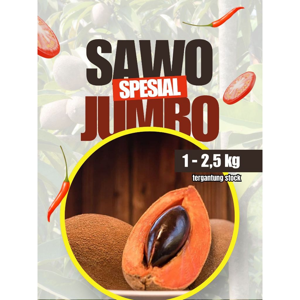 BUAH PREMIUM !! Buah Sawo Jumbo Ori, Buah Sawo Jumbo Original