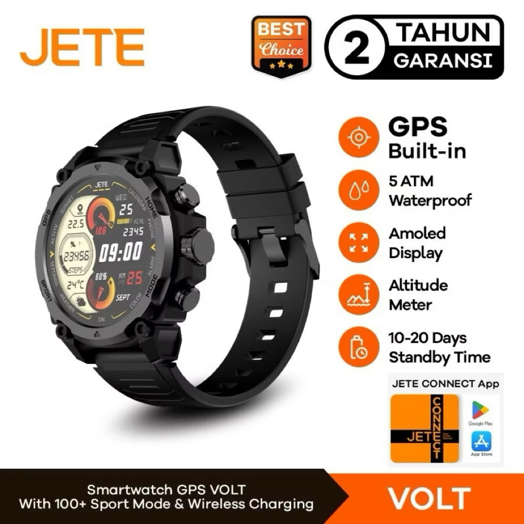 Smartwatch JETE VOLT with GPS Built in Amoled Display | Barometer