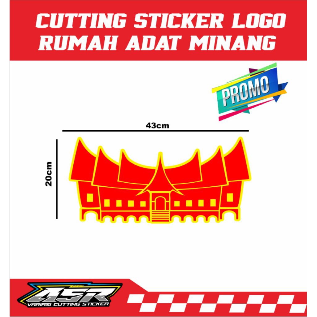 sticker cutting logo rumah adat minang,cutting sticker logo rumah adat minang