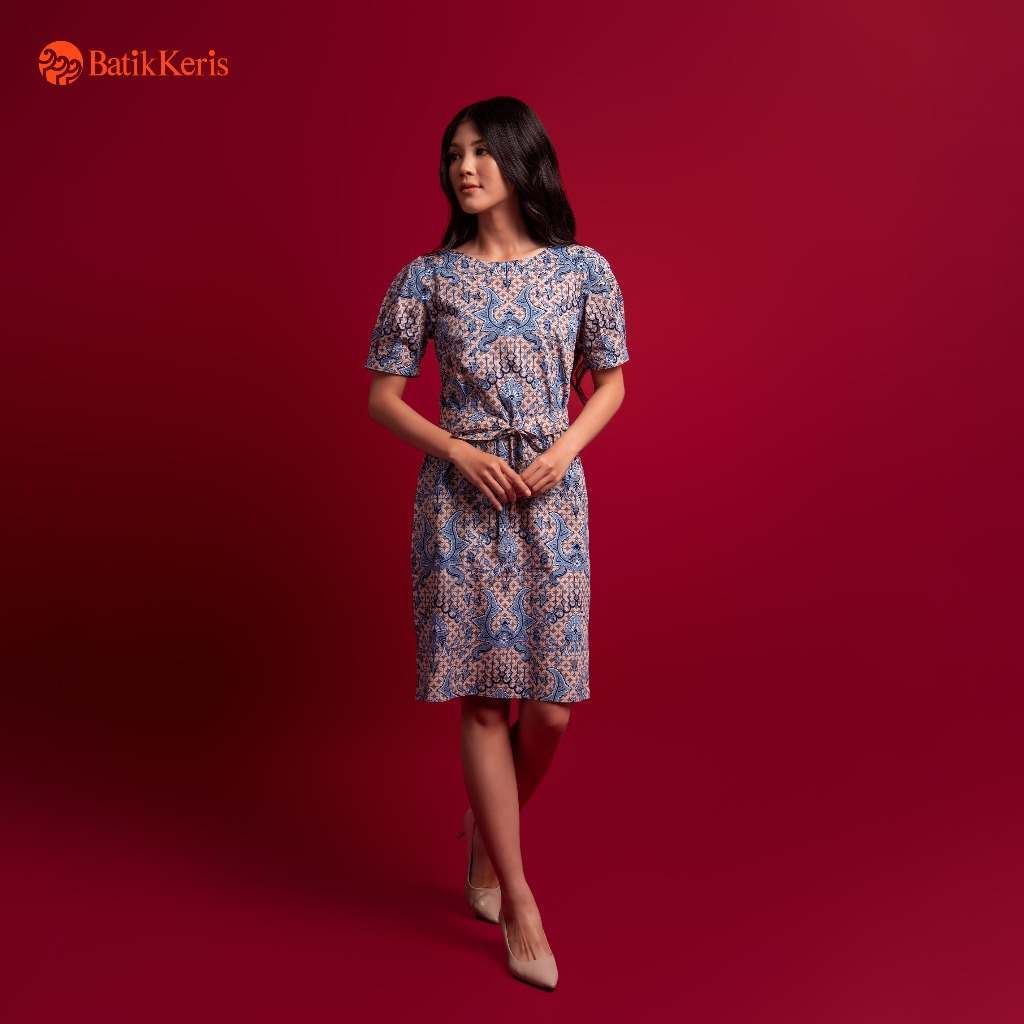 Batik Keris Dress Batik Lengan Pendek Motif Keris Keris Ina Harsa