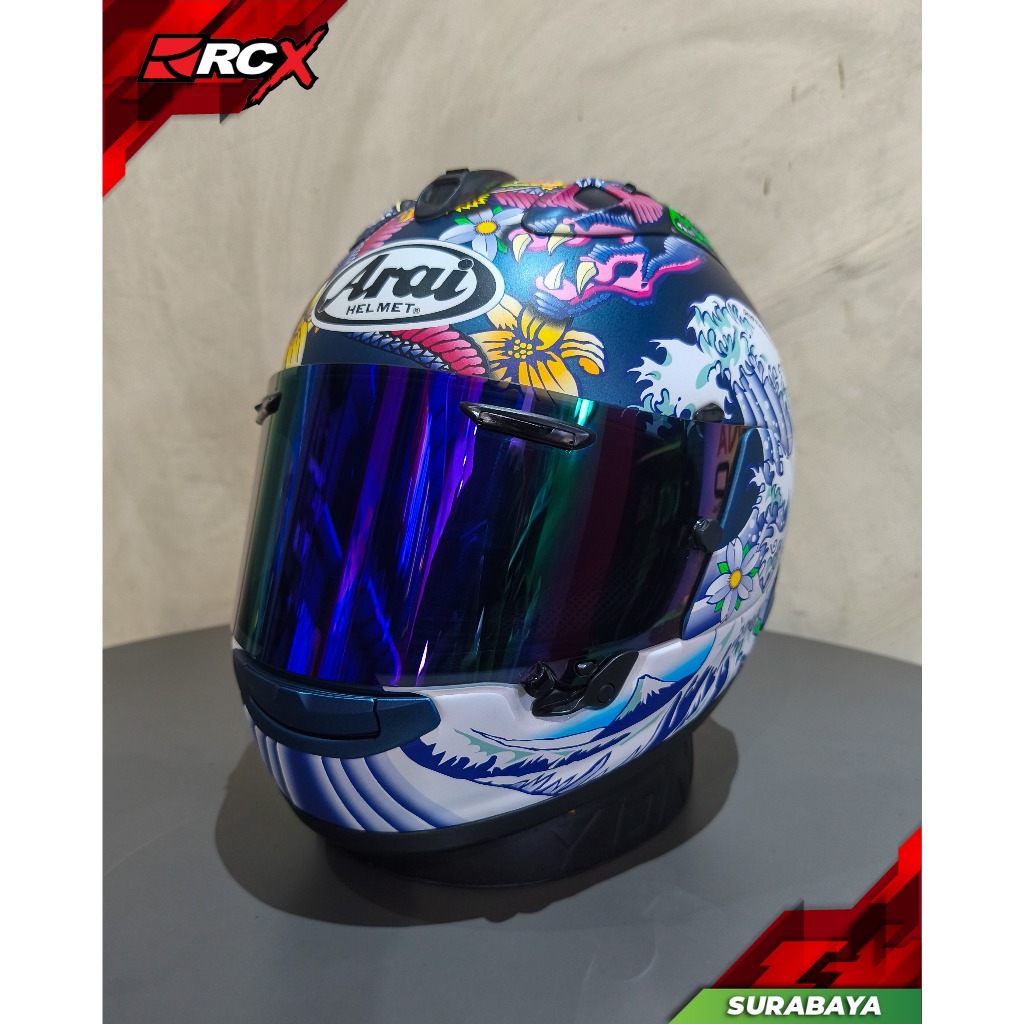 HELM Arai RX-7X Oriental Blue Bekas Second 2nd original size L