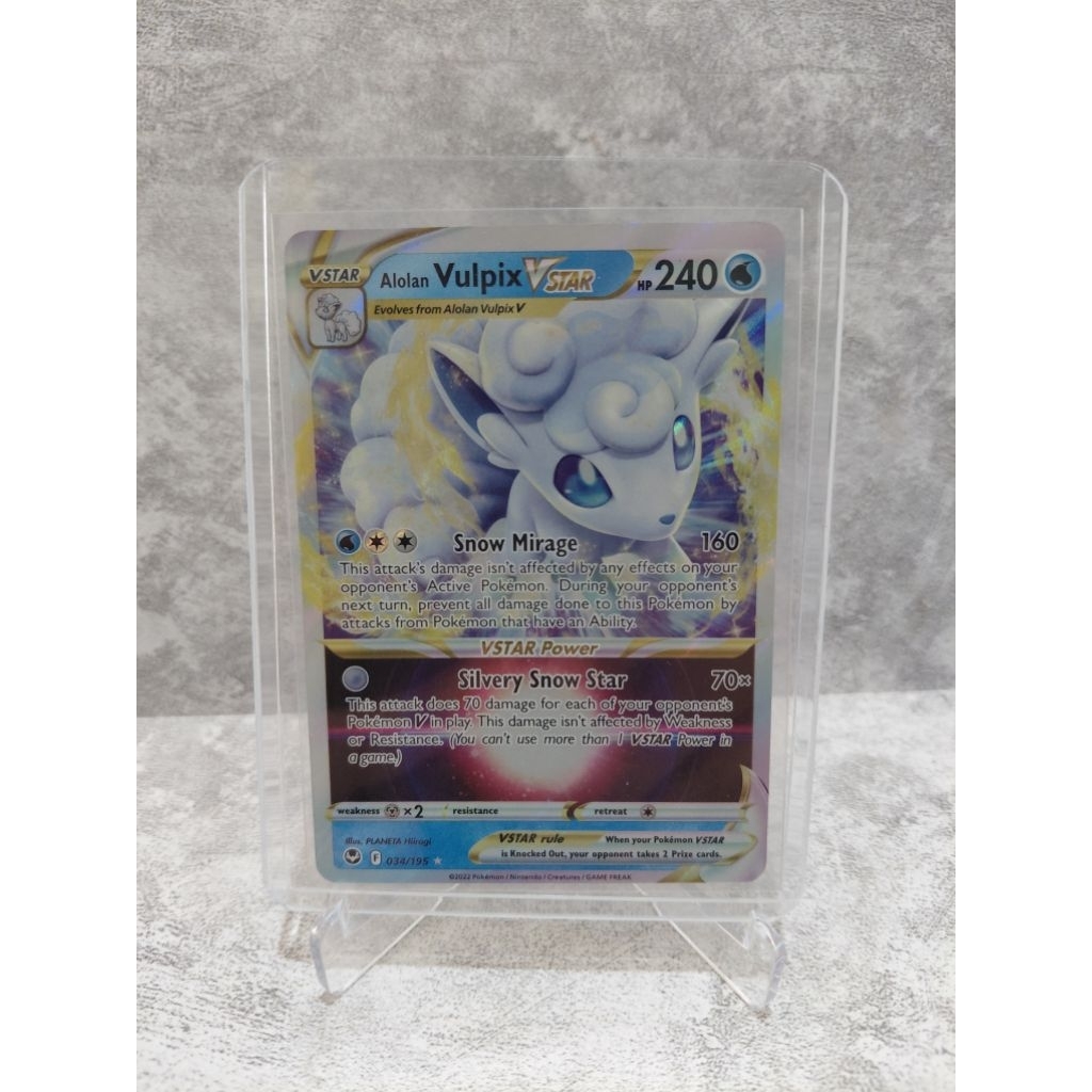 Alolan Vulpix VSTAR 034/195 SWSH12: Silver Tempest Holo Pokemon TCG Original