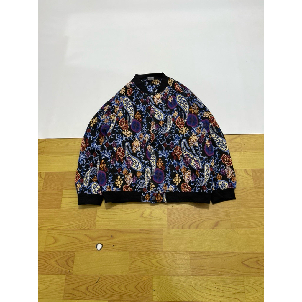 hook varsity motif paisley jacket