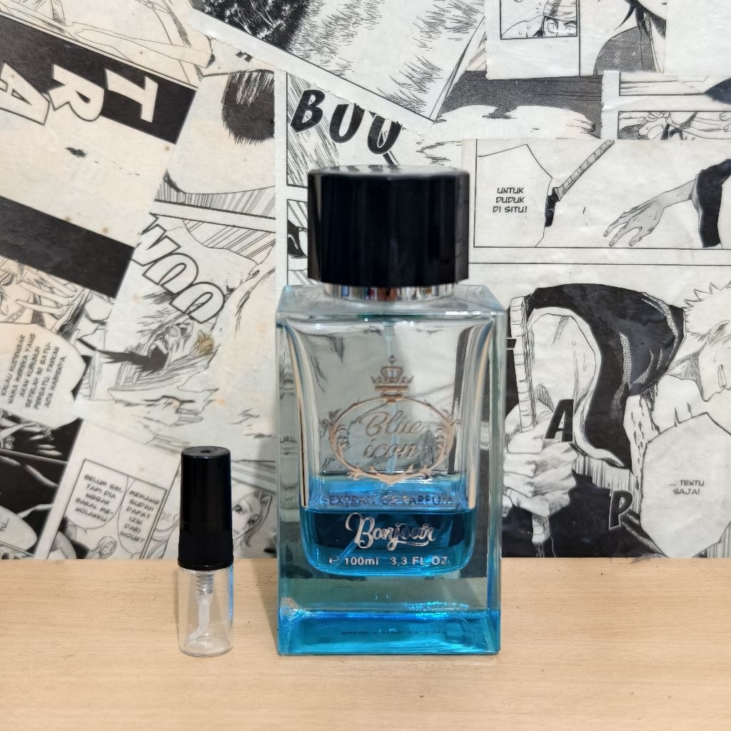 Decant Parfume Bonjour Blue Icon 1ml 2ml Original 100% Bonjour Botol Sprayer Kaca