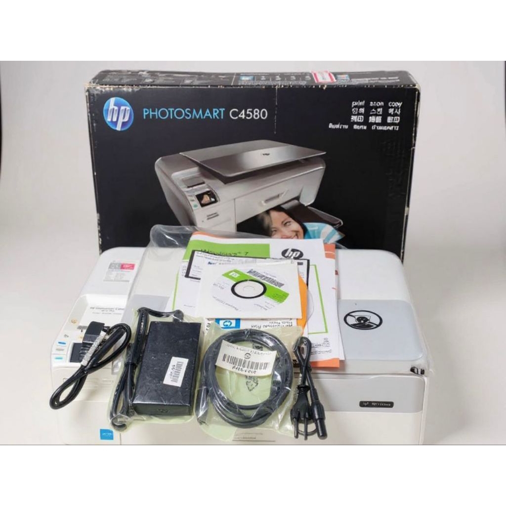 Printer HP Photosmart C4580 All In One Print Scan Copy WiFi Fullset Normal Siap Pakai