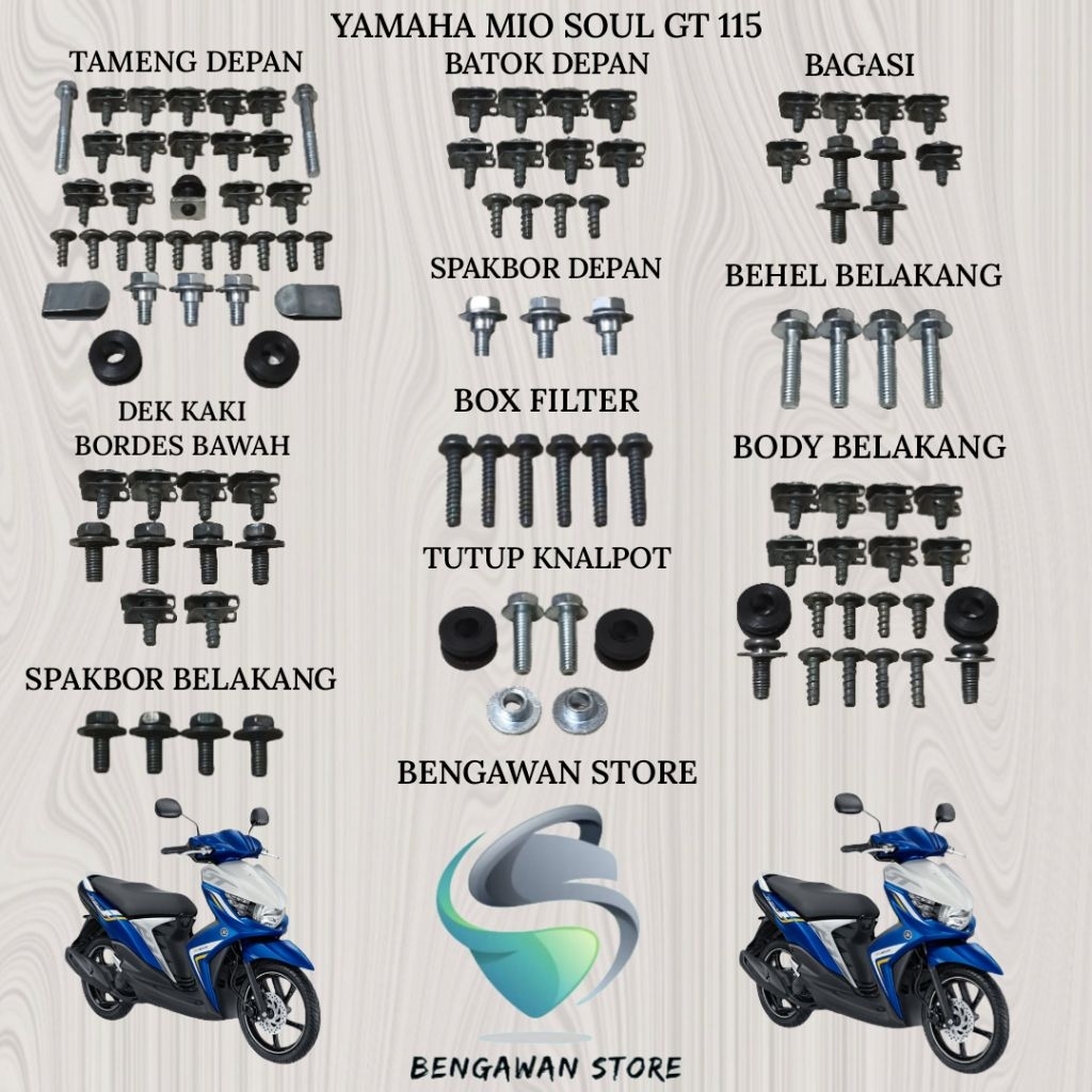 Baut Full Set Cover Bodi Body Yamaha Mio Soul GT 115
