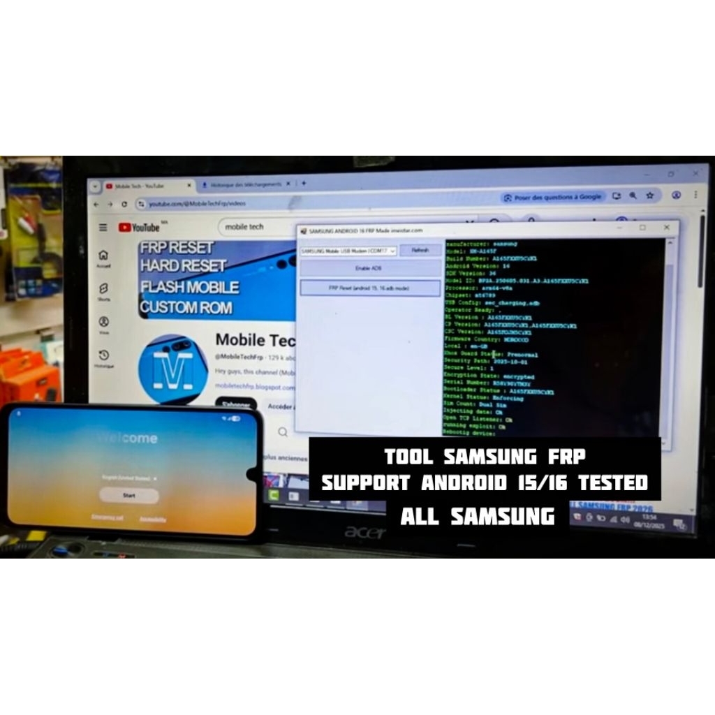 unlock tool remove frp Samsung support android 15/16 tested