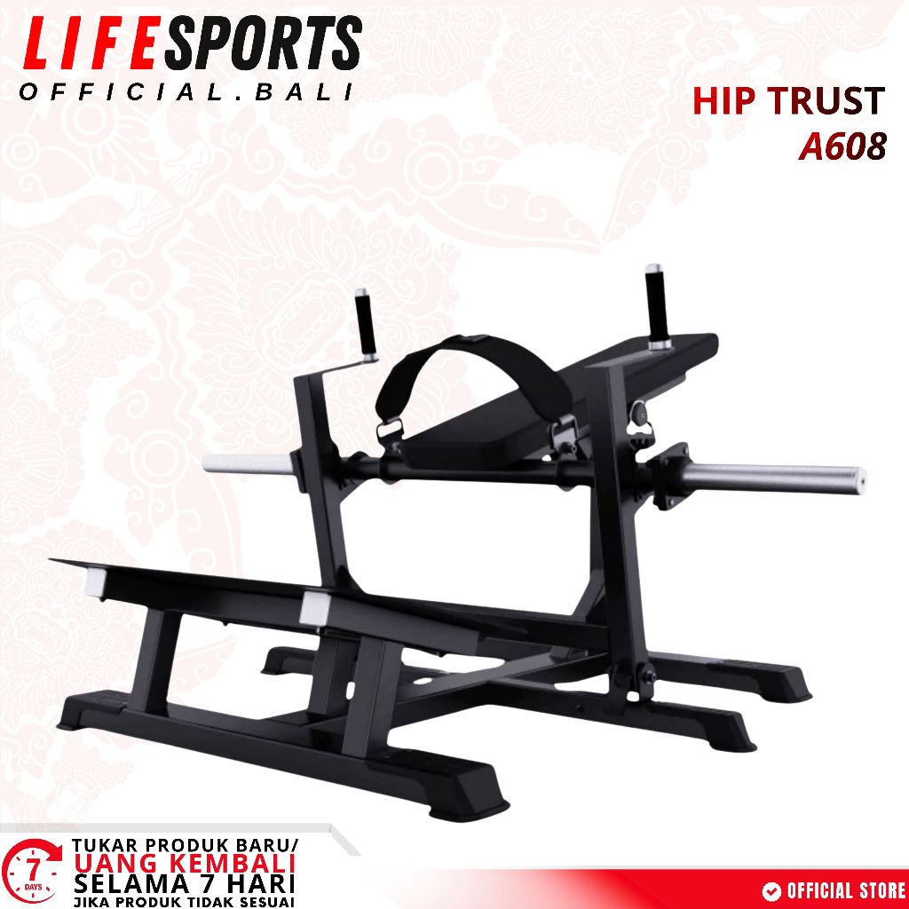 LIFESPORTS - NEW Olahraga Fitness Gym Hip Thrust With Belt Machine Plate Loaded DHZ A608