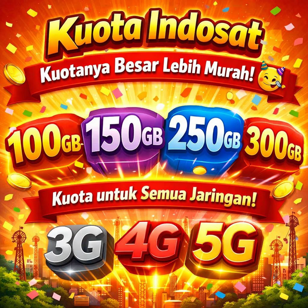 Paket Data Kuota Indosat 100GB 150GB 250GB 300GB Lebih murah kuota besar