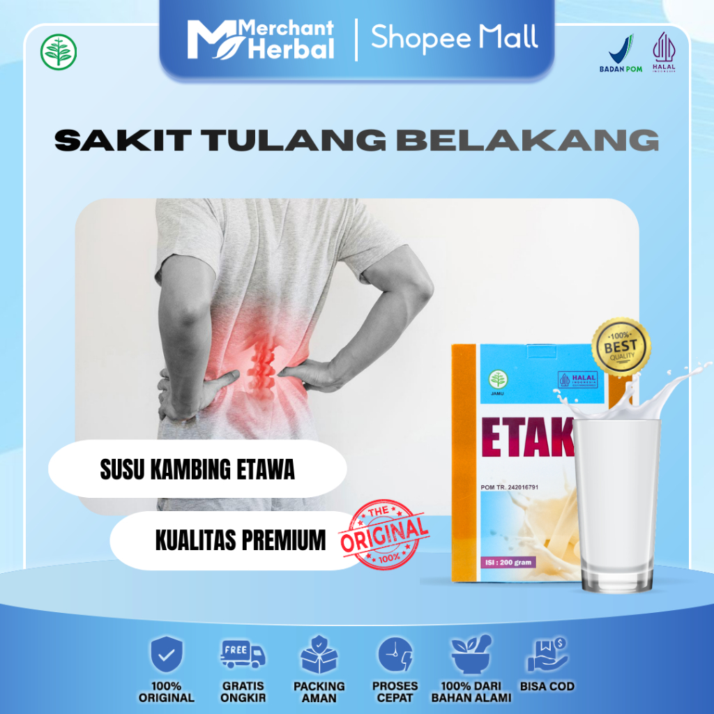 Susu Sakit Tulang Belakang - Tulang Keropos - Susu Kalsium Aman Susu Kambing Etaku Di Surabaya