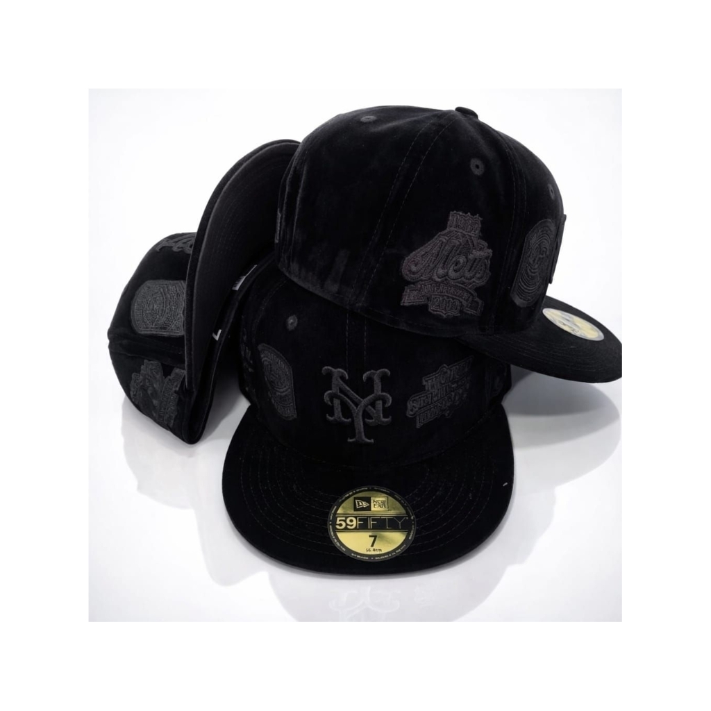 Topi 59Fifty All Black Edition Material Beludru Halus - Topi Baseball Fashion Streetwear Keren