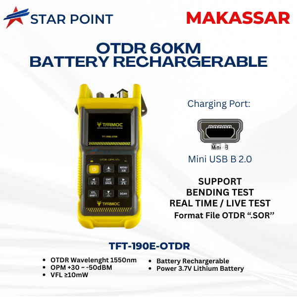 Tarmoc TFT-190E-OTDR | OTDR 1550nm ,OPM,VFL