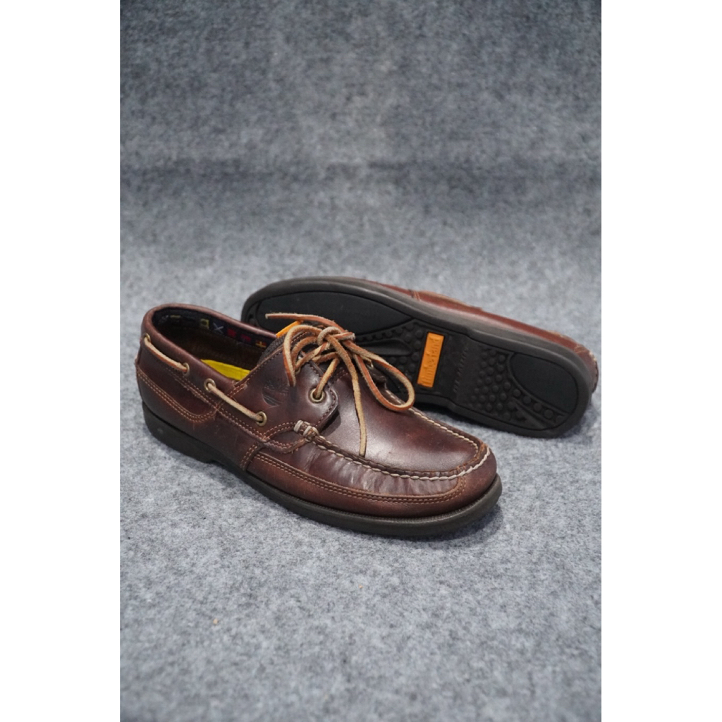 Timberland Men Kiawah Bay Earth Keepers Boat Shoes Brown Leather - Size 42 / 26,5 cm