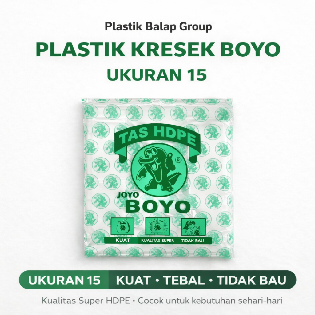 KANTONG PLASTIK BAMBU ATAU BOYO UK 15 KRESEK BAMBU KRESEK BAMBU PUTIH UKURAN 15