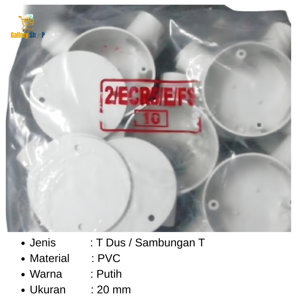 Ega T Dus Pipa Listrik 20 mm Putih untuk Sistem Listrik Rumah Tangga dan Industri