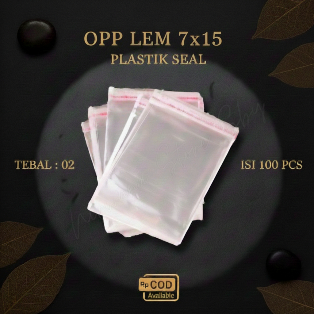 (100 Pcs) OPP Lem / Plastik Seal 7x15 Tebal 02 / Plastik Souvenir / Plastik sendok